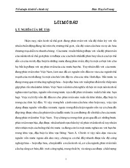 Tiểu luận Thực trạng huy động và sử dụng vốn nước ngoài trong quá trình công nghiệp hóa hiện đại hóa ở nước ta