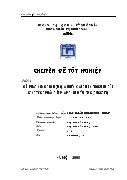 Chuyên đề Giải pháp nâng cao hiệu quả triển khai dự án EDOCMAN của công ty cổ phần giải pháp phần mềm CMC (CMCSoft)