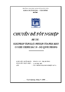 Chuyên đề Giải pháp tăng lợi nhuận của nhà máy cơ khí chính xác 29