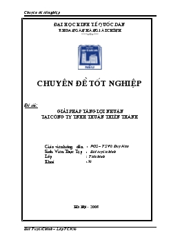 Chuyên đề Giải pháp tăng lợi nhuận tại công ty TNHH Thuận Thiên Thành