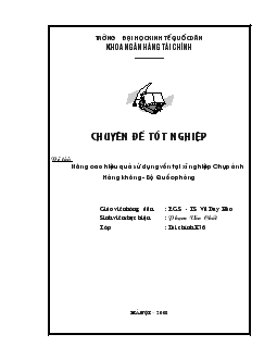 Chuyên đề Nâng cao hiệu quả sử dụng vốn tại xí nghiệp Chụp ảnh Hàng không - Bộ Quốc phòng