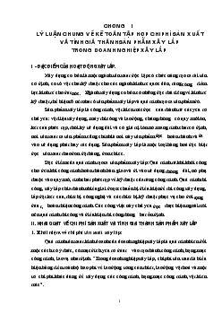 Chuyên đề Hoàn thiện công tác kế toán tập hợp chi phí sản xuất và tính giá thành sản phẩm xây lắp tại Công ty xây dựng và phát triển nông thôn I