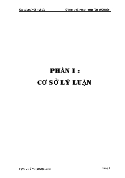 Chuyên đề Hoàn thiện công tác quản lý và sử dụng vốn tại doanh nghiệp trên địa bàn Quận 5