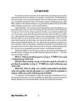 Đề tài Một số nhận xét và kiến nghị nhằm hoàn thiện công tác nghiên cứu chi phí quản lý và giá thành sản phẩm ở công ty tnhh sản xuất và thương mại Anh Linh