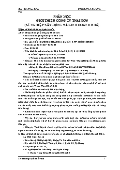 Báo cáo thực tập tại công ty Thái Sơn (Xí nghiệp xây dựng và kinh doanh nhà)