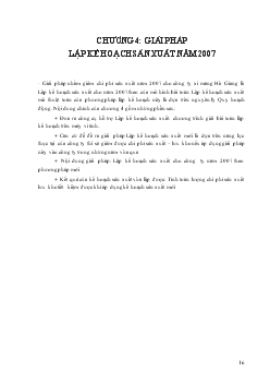 Đồ án Ứng dụng thuật toán quy hoạch động vào lập kế hoạch sản xuất cho công ty xi măng Hà Giang năm 2007