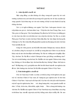 Khóa luận Ảnh hưởng của văn hoá Ấn Độ đến tộc người Chăm ở Việt Nam và người Chăm