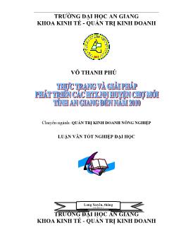 Luận văn Thực trạng và giải pháp phát triển các HTX NN huyện Chợ Mới, tỉnh An Giang đến năm 2010