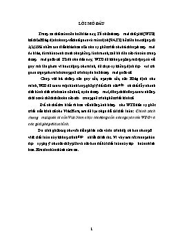 Đề tài Chính sách thương mại quốc tế của Việt Nam chịu tác động của các nguyên tắc WTO và các giải pháp điều chỉnh