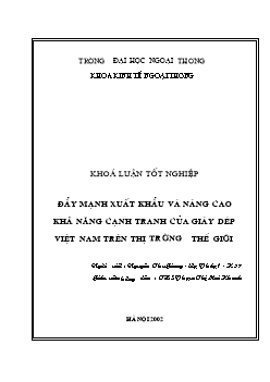 Đề tài Đẩy mạnh xuất khẩu và nâng cao khả năng cạnh tranh ở giày dép Việt Nam trên thị trường thế giới