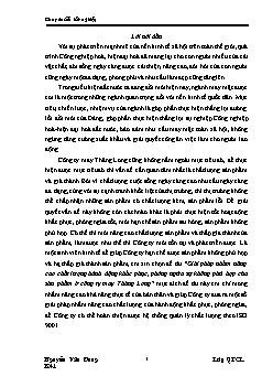 Đề tài Giải pháp nhằm nâng cao chất lượng hành động khắc phục, phòng ngừa sự không phù hợp của sản phẩm tại công ty may Thăng Long