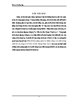 Đề tài Một số biện pháp quản lý nhằm nâng cao chất lượng thiết kế tại công ty Tư Vấn và Xây Dựng Thuỷ Lợi 1
