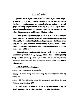 Đề tài Một số giải pháp để đẩy mạnh hoạt động xuất khẩu hàng dệt may Việt Nam vào thị trường EU