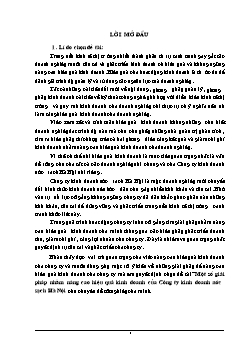 Đề tài Một số giải pháp nhằm nâng cao hiệu quả kinh doanh ở Công ty kinh doanh nước sạch Hà Nội