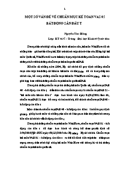 Đề tài Một số vấn đề về chuẩn mực kế toán vas 05 bất động sản đầu tư