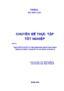 Đề tài Thực tiễn ký kết và thực hiện hợp đồng giao nhận thầu xây dựng tại công ty xây dựng sông Đà II