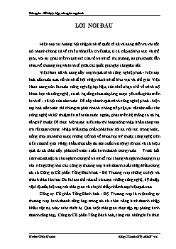 Đề tài Thực trạng và một số giải pháp nhằm góp phần hoàn thiện qui trình nhập khẩu vật tư, máy móc thiết bị tại Công ty Cổ phần Tổng Bách hoá - Bộ Thương mại