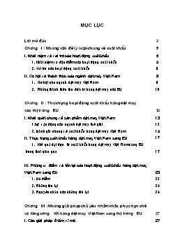 Đề tài Xuất khẩu hàng dệt may Việt Nam vào thị trường EU - Thực trạng và giải pháp