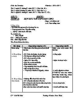 Giáo án Âm nhạc khối 1 đến khối 5 - Trường tiểu học Hoa Thủy - Năm 2016 - 2017 - Tuần 21, 22