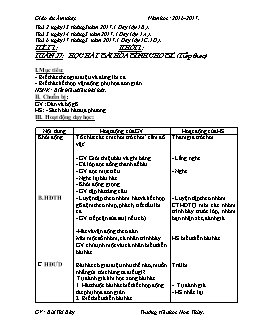 Giáo án Âm nhạc khối 1 đến khối 5 - Trường tiểu học Hoa Thủy - Năm 2016 - 2017 - Tuần 27, 28