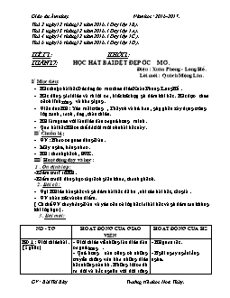 Giáo án Âm nhạc khối 1 đến khối 5 - Trường tiểu học Hoa Thủy - Năm 2016 - 2017 - Tuần 17, 18