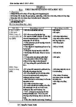 Giáo án Đạo đức lớp 2 - Năm 2015 - 2016 - Tuần 11 - Bài: Thực hành kĩ năng giữa học kì I