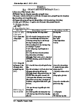 Giáo án Đạo đức lớp 2 - Năm 2015 - 2016 - Tuần 12 - Bài: Quan tâm giúp đỡ bạn (tiết 1)