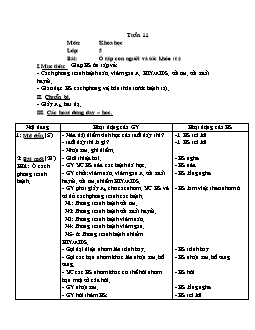 Giáo án Khoa học 5 - Trường Tiểu học số 1 An Thuỷ - Tuần 11 - Bài: Ôn tập con người và sức khỏe