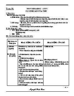 Giáo án Khoa học 5 - Trường Tiểu học số 1 An Thuỷ - Tuần 30