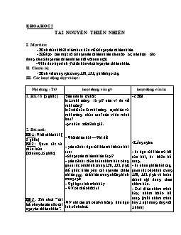 Giáo án Khoa học 5 - Trường Tiểu học số 1 An Thuỷ - Tuần 32