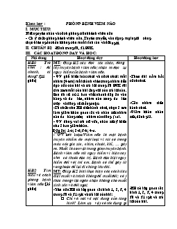 Giáo án Khoa học 5 - Trường Tiểu học số 1 Kiến Giang - Tuần 7 - Bài: Phòng bệnh viêm não