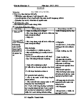 Giáo án Khoa học lớp 4 - Năm 2015 - 2016 - Tuần 11