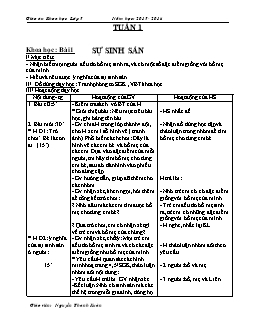 Giáo án Khoa học lớp 5 - Năm học: 2015 - 2016 - Tuần 1 đến tuần 5