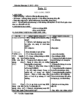 Giáo án Khoa học lớp 5 - Năm học: 2015 - 2016 - Tuần 12