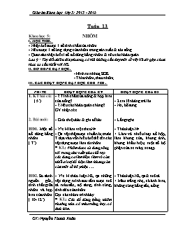 Giáo án Khoa học lớp 5 - Năm học: 2015 - 2016 - Tuần 13