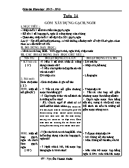 Giáo án Khoa học lớp 5 - Năm học: 2015 - 2016 - Tuần 14