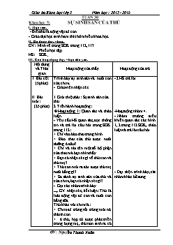 Giáo án Khoa học lớp 5 - Năm học: 2015 - 2016 - Tuần 30