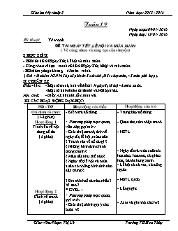 Giáo án Mĩ thuật lớp 5 - Năm học: 2015 - 2016 - Trường Tiểu học Hoa Thủy - Tuần 19 đến tuần 30