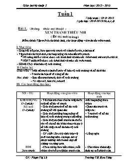 Giáo án Mỹ thuật 3 - Năm học: 2015 - 2016 - Trường TH Hoa Thủy