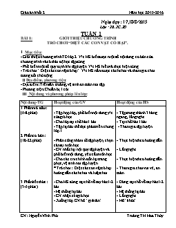 Giáo án Thể dục khối 2 - Năm 2015 - 2016 - Tuần 1 đến tuần 29