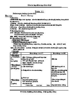 Giáo án tổng hợp lớp 1 - Trường tiểu học Hoa Thuỷ - Năm 2015 - 2016 - Tuần 13