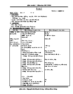 Giáo án tổng hợp lớp 1 - Trường tiểu học Hoa Thuỷ - Năm 2015 - 2016 - Tuần 5