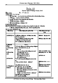 Giáo án tổng hợp lớp 1 - Trường tiểu học Hoa Thuỷ - Năm 2015 - 2016 - Tuần 10