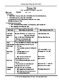 Giáo án tổng hợp lớp 1 - Trường tiểu học Hoa Thuỷ - Năm 2015 - 2016 - Tuần 16