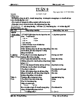 Giáo án tổng hợp lớp 1 - Trường tiểu học Hoa Thủy - Năm 2016 - 2017 - Tuần 9