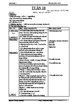 Giáo án tổng hợp lớp 1 - Trường tiểu học Hoa Thuỷ - Năm 2016 - 2017 - Tuần 18