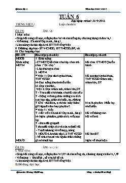 Giáo án tổng hợp lớp 1 - Trường tiểu học Hoa Thủy - Năm 2016 - 2017 - Tuần 6