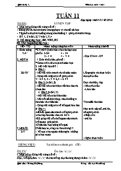 Giáo án tổng hợp lớp 1 - Trường tiểu học Hoa Thủy - Năm 2016 - 2017 - Tuần 11