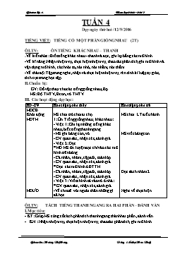 Giáo án tổng hợp lớp 1 - Trường tiểu học Hoa Thủy - Năm 2016 - 2017 - Tuần 4