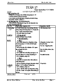 Giáo án tổng hợp lớp 1 - Trường tiểu học Hoa Thuỷ - Năm 2016 - 2017 - Tuần 17